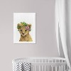 13" x 19" Floral Lion Animals Framed Wall Art Gray - Olivia's Easel: Modern Decor, Baby Animals Theme, White Frame - image 4 of 4