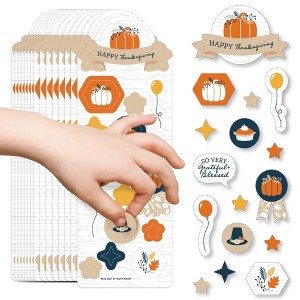 Big Dot of Happiness Happy Thanksgiving - Fall Harvest Party Favor Kids Stickers - 16 Sheets - 256 Stickers - 1 of 4