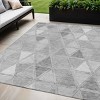 Gray Silver And Ivory Geometric Washable Indoor Outdoor Area Rug - 2 of 4