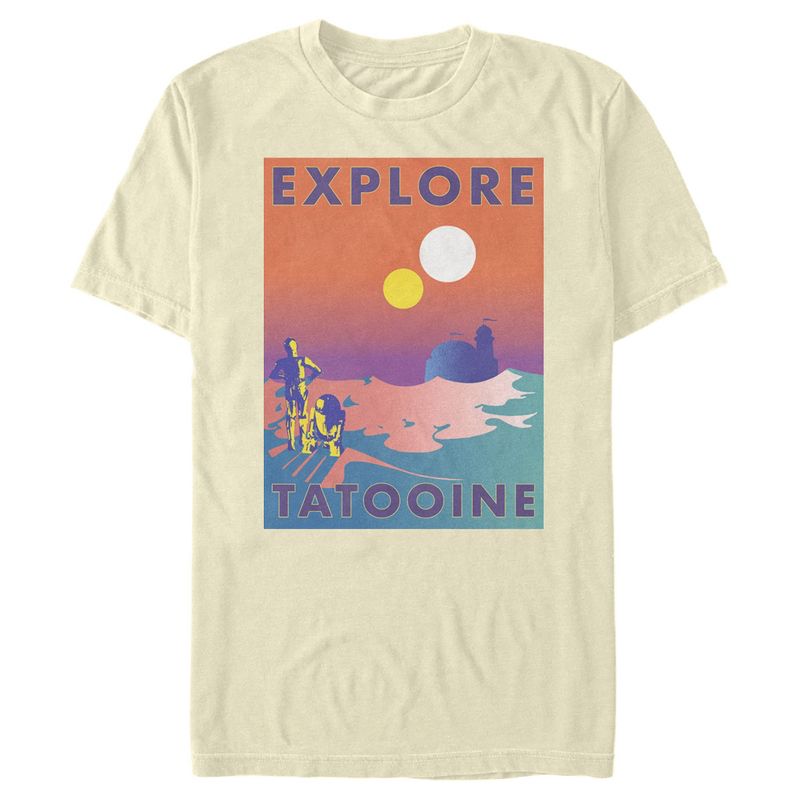 Men's Star Wars Explore Tatooine Travel Poster T-Shirt, 1 of 5
