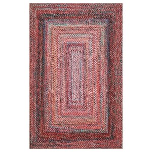 Washable Modern Braided Printed Rug Non Slip Low Pile Rug Soft Contemporary Throw Floor Cover Foldable Indoor Carpet for Living Room Bedroom - 1 of 4