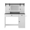CAVINAS Vanity Desk with Mirror Makeup Vanity with Dryer Holder, Storage Shelves for Apartment, Bedroom - 2 of 4
