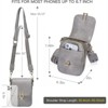 FATMOON Women's Crossbody Phone Bag with Wide Shoulder Strap, Single Shoulder Bag, PU Soft Leather Double Layer Purse - 3 of 4