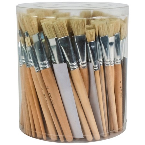 Sax White Bristle Brush School Packs, Flat Type, Short Handle, Assorted  Sizes, Set Of 144 : Target