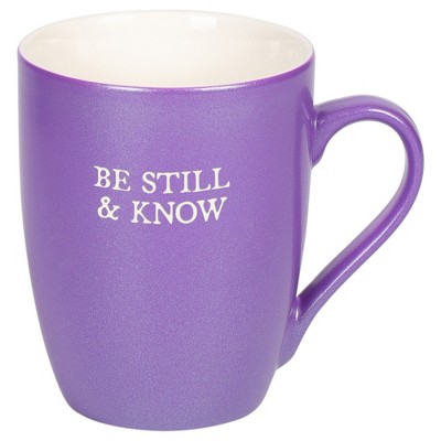 Elanze Designs Be Still & Know Passion Purple 10 ounce New Bone China Coffee Cup Mug