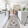 Washable Vintage Medallion Rug Non Slip Low Pile Rug Soft Oriental Throw Floor Cover Foldable Indoor Carpet for Living Room Bedroom Playroom Nursery - 2 of 4