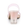 Allegra K Women's Colorful Straps Clear Chunky High Heels Slides Sandals - 3 of 4