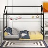 NicBex Twin Size Platform Bed 76.6" L Modern House-Shaped Metal Bed Frame with Chimney for Bedroom, Guest Room, No Box Spring Required, Black - 2 of 4