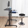 Tranzendesk Dual Level Standing Desk – 40" Mobile Height Adjustable Workstation – Black – Stand Steady - image 4 of 4