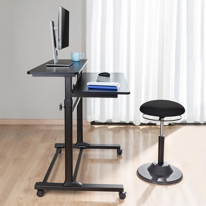 Tranzendesk Dual Level Standing Desk – 40" Mobile Height Adjustable Workstation – Black – Stand Steady, 4 of 13