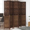 vidaXL Paulownia Wood Partition Screen 5 Panels Dark Brown - 2 of 4