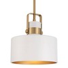 Soft Gold Mini Pendant Lighting 10" Wide Modern Matte White Drum Shade Fixture for Dining Room Home Foyer Kitchen Entryway Bedroom - 3 of 4