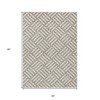 Taupe And Ivory Geometric Washable Indoor Outdoor Area Rug - 3 of 4