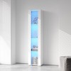 4-tier Tall Storage Cabinet Freestanding Narrow Slim Side Cabinet With Aluminum Strip Lamp - 3 of 4