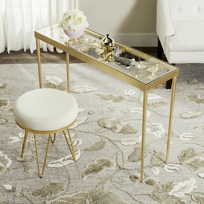 Otto Gold and Glass Rectangular Console Table