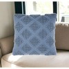 HomeRoots Soft Blue Textured Diamonds Throw Pillow - 2 of 4