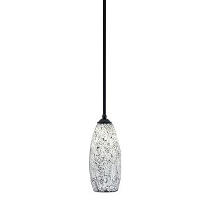 Toltec Lighting Zilo 1 - Light Pendant in  Matte Black with 5.5" Black Fusion Shade - 1 of 1
