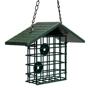 JCS Wildlife Single Suet Cage with Poly Lumber Roof - 1 of 4