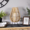 Northlight Rattan and Iron Pillar Candle Holder - 17" - Natural Rattan - 3 of 4