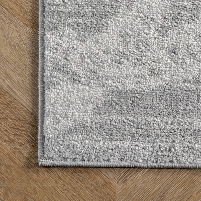 Contemporary Coastal Charm Gray Stripe Synthetic Area Rug, 5' x 8'
