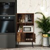 Costway 2-Tier Retro Bookcase Bookshelf w/3 Compartment&2 Doors Industrial Cabinet - 4 of 4