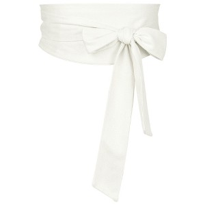 INSPIRE CHIC Women's Solid Bowknot Self Tie Wrap Wide Sash Waistband Belt 1 Pc - 1 of 4