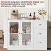 43" Sideboard Buffet Cabinet, Accent Storage Cabinet with Glass Doors, Kitchen Sideboard Cabinet, Wooden Coffee Bar Cabinet - 4 of 4
