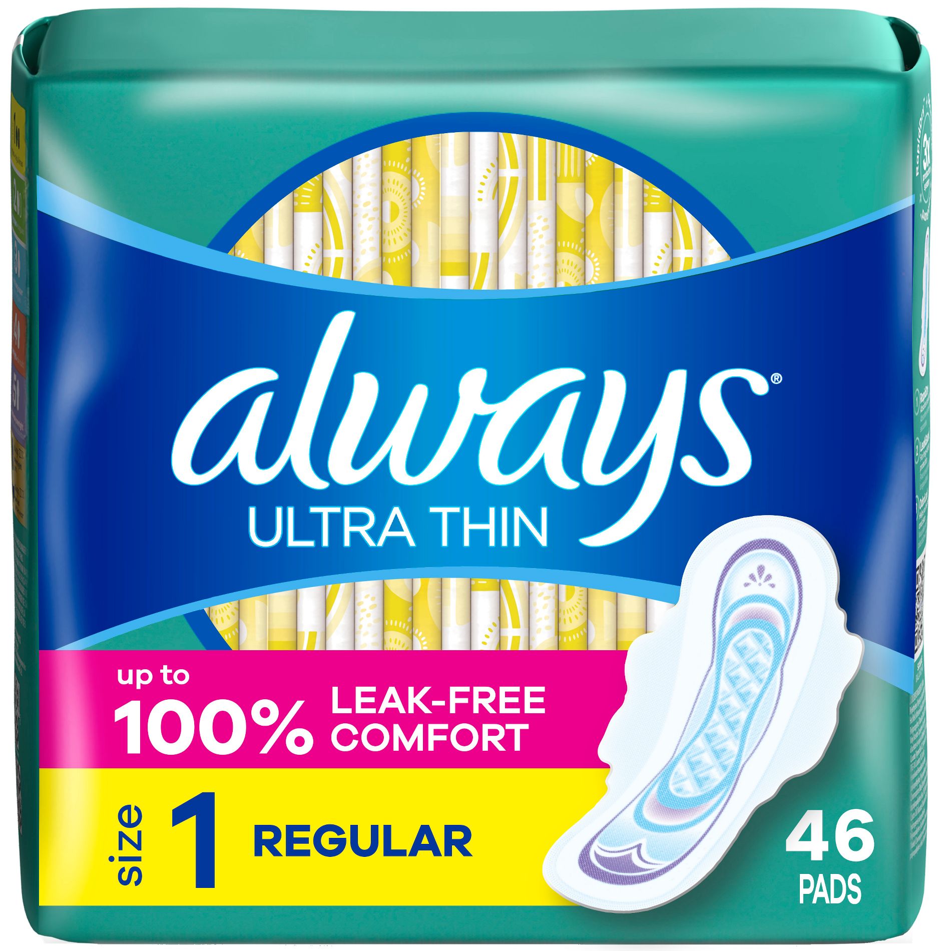 Always Ultra Thin Pads - Regular Absorbency - Size 1