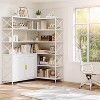 6 Tier Corner Bookshelf, Vintage Industrial L-Shaped Bookcase with Adjustable Shelves, 70.8" Tall Space-Saving Storage Shelf - 3 of 4