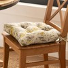 Ellis Cirtain Regency Jacobean Floral Soft Reversible Chair Polyester Fill Cushions Pad 15"x14" Navy - 3 of 4
