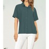 LA LEELA Womens Summer's Casual Blouse Shirt Blouses Short Sleeve Button Up Dress Tops Tee Shirts Coverup Hawaiian Dresses for Women - 2 of 4