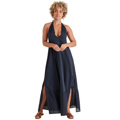 VENUS Womens Deep V Halter Maxi Dress