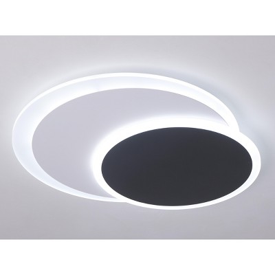 Dewdrop Modern LED Flush Mount Ceiling Light Black and White Round Fixture for Bedroom Living Room