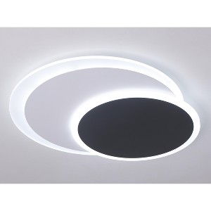 Dewdrop Modern LED Flush Mount Ceiling Light Black and White Round Fixture for Bedroom Living Room - 1 of 4