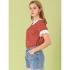 Allegra K Women's Contrast Doll Collar Polka Dots Short Sleeves Blouse - 4 of 4