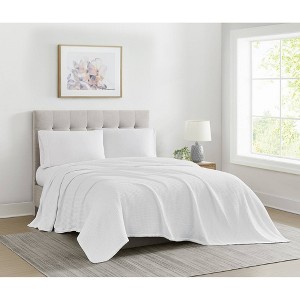 Cannon Full/Queen Heritage Cotton Waffle Blanket White - 1 of 3