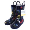 Hudson Baby Infant Girl Rain Boots, Wildflower - 2 of 4