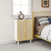 Yukimo Boho Kitchen Cabinet, Rattan Door Buffet with Adjustable Shelves, White and Natural Finish - 2 of 4