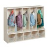 ECR4Kids Streamline 5-Section Coat Locker with Bench and Scoop Front Storage Bins, Toddler Size, White Wash - 4 of 4