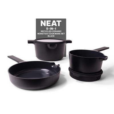 Alva 5-in-1 Black Ceramic Nonstick Cookware Set