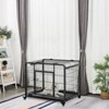 VisioGear 37" Dog Crate, Folding Design Metal Dog Cage Crate & Kennel with Removable Tray and Cover, & 4 Locking Wheels, Gray, 37"*22.8"*27.3" - 4 of 4