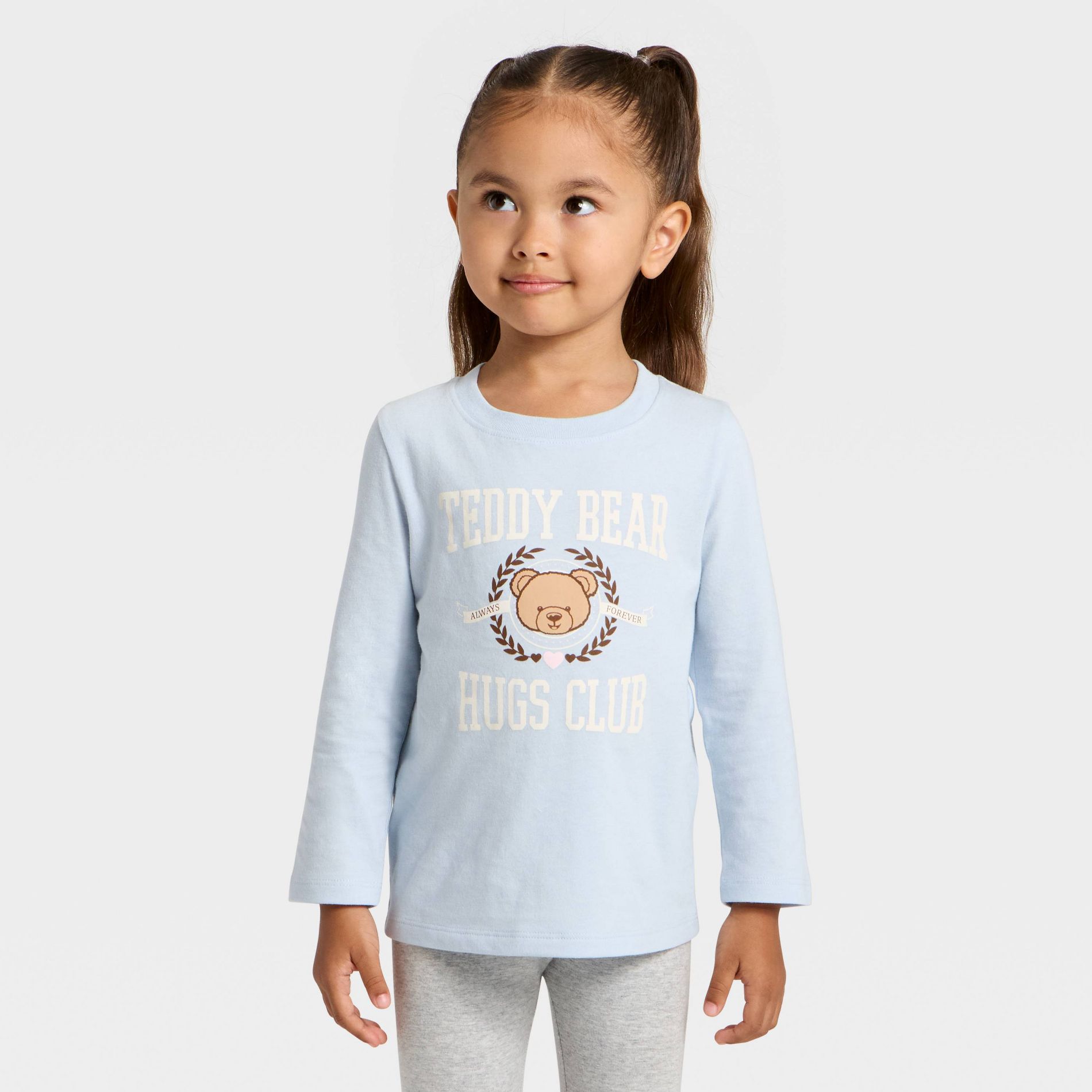 Toddler Girls' Long Sleeve Graphic T-Shirt - Cat & Jack™ Light Blue 12M