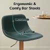 Blue Swivel Bar Height Stools Set of 2 Adjustable Barstools with Back Footrest for Kitchen Island - 2 of 4