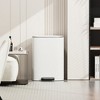 LunaLulinlk 13 Gallon 50L Kitchen Foot Pedal Operated Soft Close Trash Can - Stainless Steel Ellipse Bustbin - White - 4 of 4