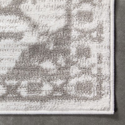Cream Rectangular Synthetic Medallion Area Rug 9'3" x 12'6"
