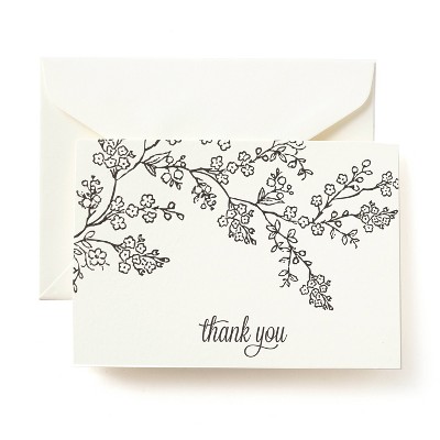 thank you card black and white