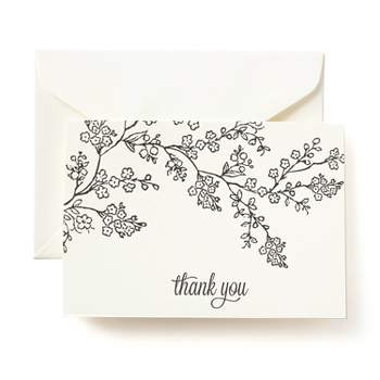 50ct Blank Thank You Cards Floral