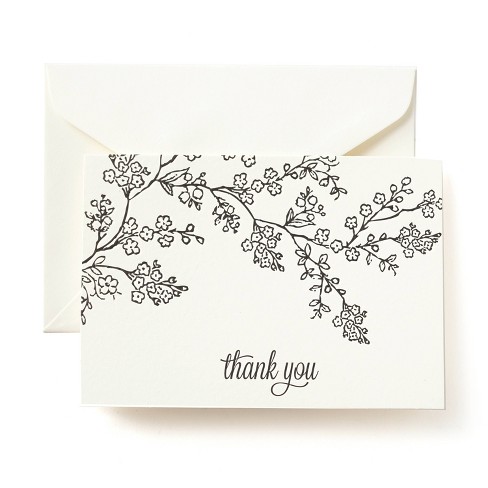 50ct Blank Thank You Cards Floral : Target