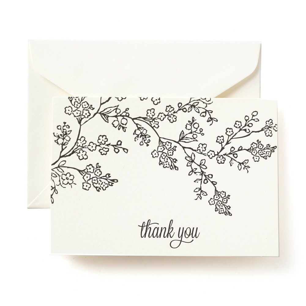 Photos - Envelope / Postcard 50ct Blank Thank You Cards Floral