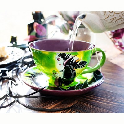 Disney Villains Maleficent Green and Purple Ceramic Teacup and Saucer Set